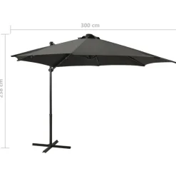 vidaXL - Zweefparasol - Antraciet - 300 cm Outlet