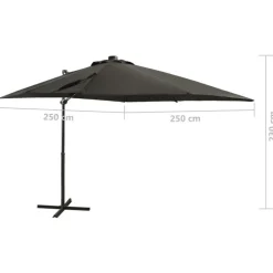 vidaXL - Zweefparasol - Antraciet - 250 cm New