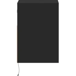 vidaXL - Zwevend LED Nachtkastje met lade en vak - Zwart - Hout - 41x31x45 cm Online