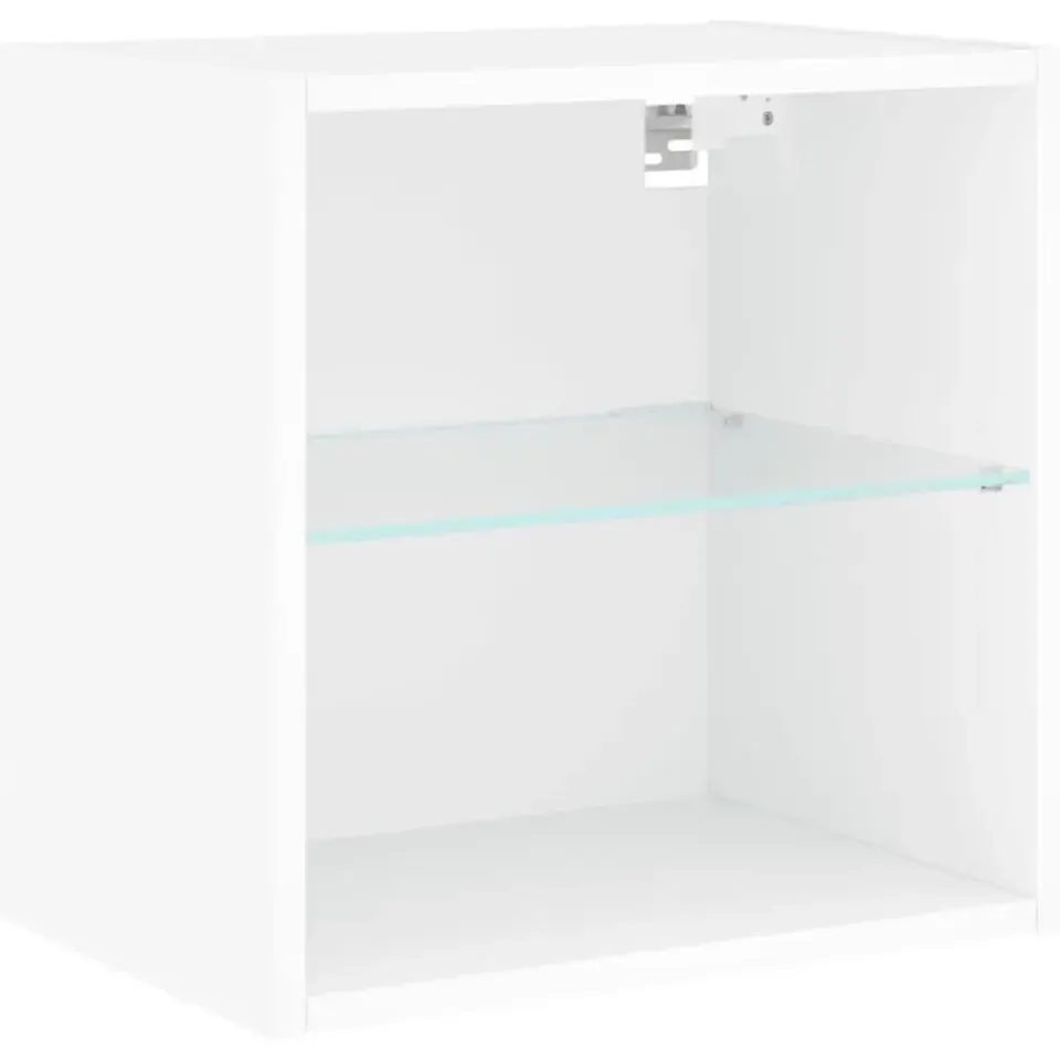 vidaXL - Zwevend LED TV-meubel glas legplank - Wit - 40x28.5x40 cm Clearance