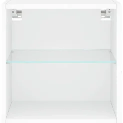 vidaXL - Zwevend LED TV-meubel glas legplank - Wit - 40x28.5x40 cm Clearance