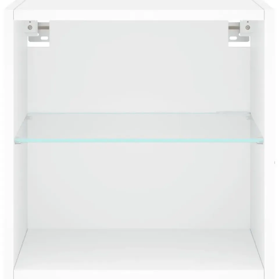 vidaXL - Zwevend LED TV-meubel glas legplank - Wit - 40x28.5x40 cm Clearance