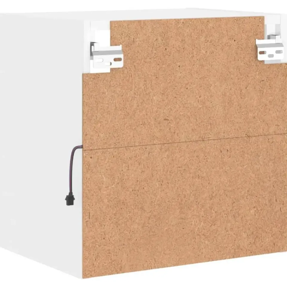 vidaXL - Zwevend LED TV-meubel glas legplank - Wit - 40x28.5x40 cm Clearance