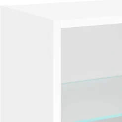 vidaXL - Zwevend LED TV-meubel glas legplank - Wit - 40x28.5x40 cm Clearance