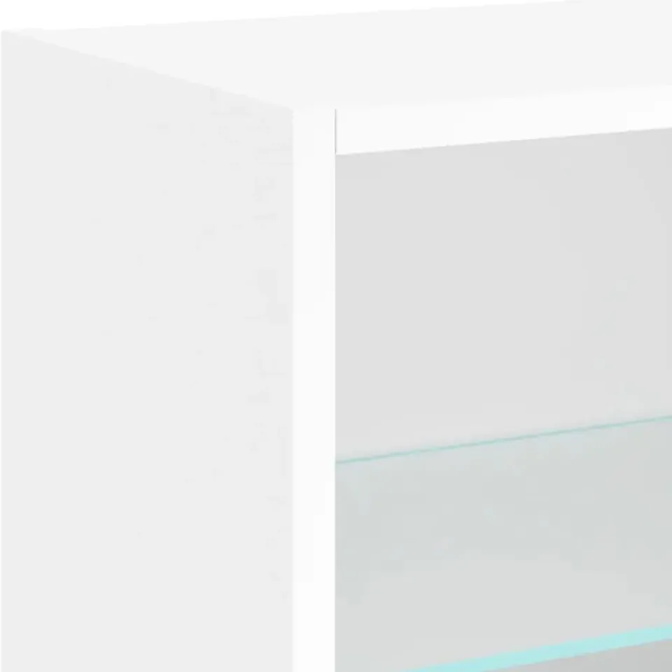 vidaXL - Zwevend LED TV-meubel glas legplank - Wit - 40x28.5x40 cm Clearance