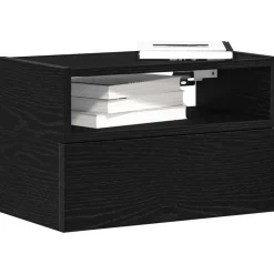 vidaXL - Zwevend Nachtkastjes met lade - Zwart - 45x26x28.5 cm - Set van 2 Online