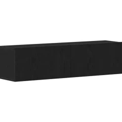 vidaXL - Zwevend TV-meubel met 2 deuren - Zwart eiken - 120x30x30.5 cm Online