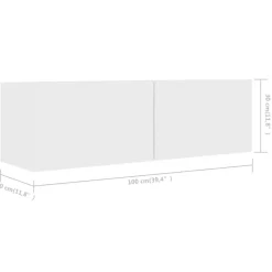 vidaXL - Zwevend TV-meubel met 1 deur - Wit - Hout - 100x30x30 cm - 3 stuks Best