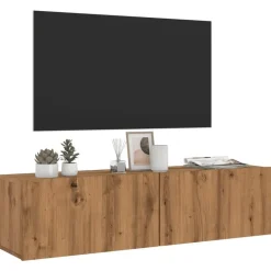 vidaXL - Zwevend TV-meubel met 2 deuren - Artisan eiken - Hout - 120x30x30 cm Outlet
