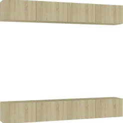 vidaXL - Zwevend TV-meubel met 1 deur - Sonoma eiken - 100x30x30 cm - 4 stuks Hot