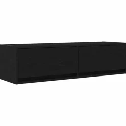 vidaXL - Zwevend TV-meubel met 2 lades - Zwart eiken - 100x31x25.5 cm Sale