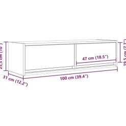 vidaXL - Zwevend TV-meubel met 2 lades - Zwart eiken - 100x31x25.5 cm Sale