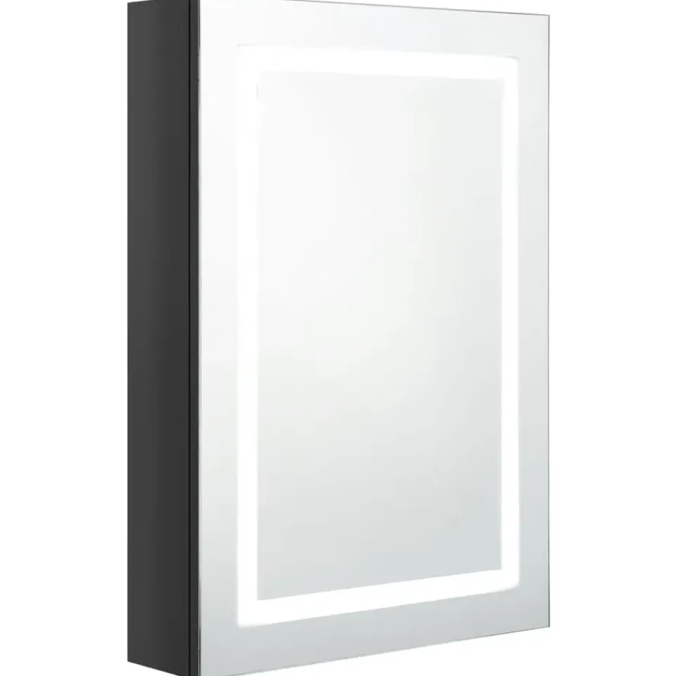 vidaXL Badkamerkast met spiegel LED 50x13x70 cm glanzend zwart Sale