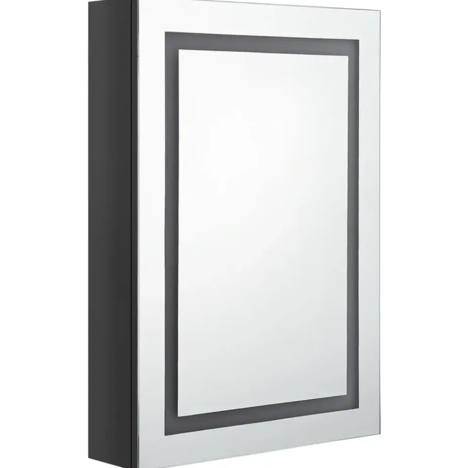 vidaXL Badkamerkast met spiegel LED 50x13x70 cm glanzend zwart Sale