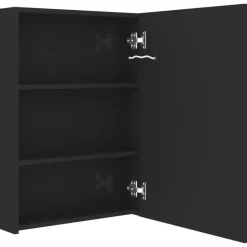 vidaXL Badkamerkast met spiegel LED 50x13x70 cm glanzend zwart Sale