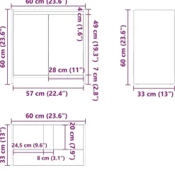 vidaXL Badkamerkast 60x33x61 cm spaanplaat wit Discount