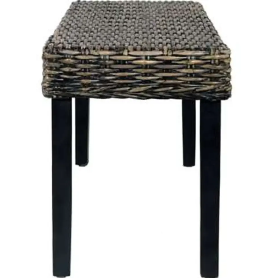 vidaXL Bankje 110 cm natuurlijk kubu rattan en massief mangohout zwart Outlet