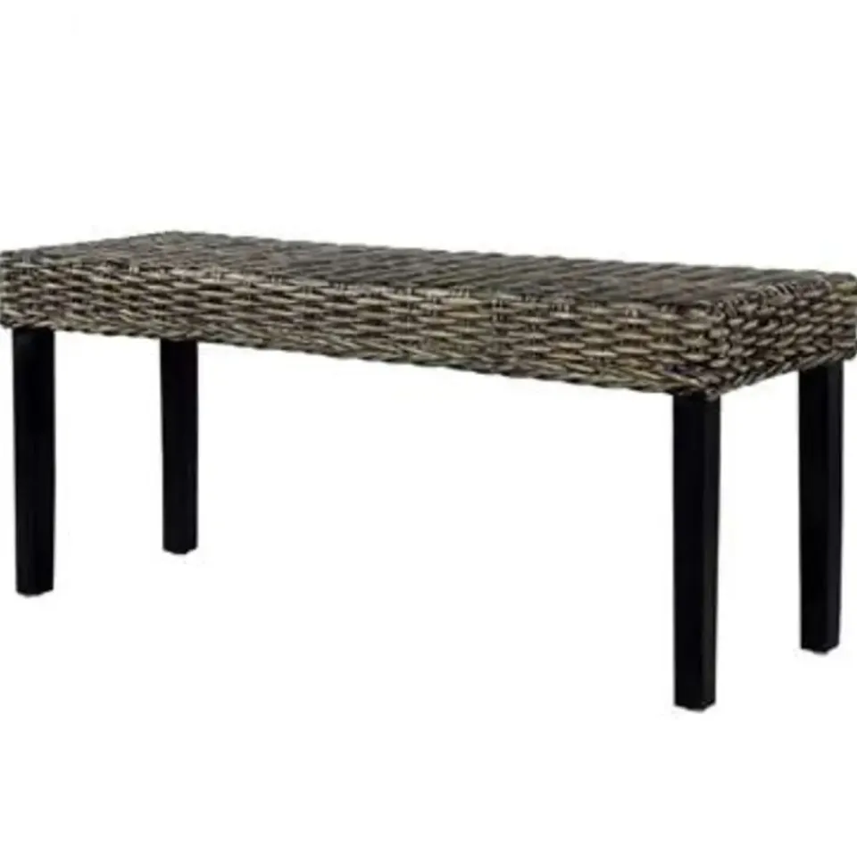 vidaXL Bankje 110 cm natuurlijk kubu rattan en massief mangohout zwart Outlet