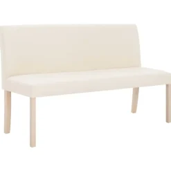 vidaXL Bankje 139,5 cm polyester crème Online
