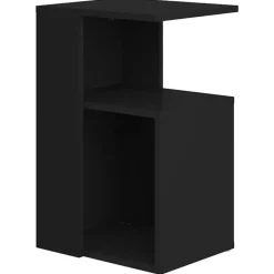 vidaXL Bijzettafel - Modern - Zwart - Bewerkt hout - 36x30x56 cm Online