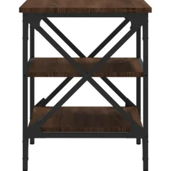 vidaXL Bijzettafels - Industrieel - Bruin eiken - Hout - 40x42x50 cm - Set van 2 New
