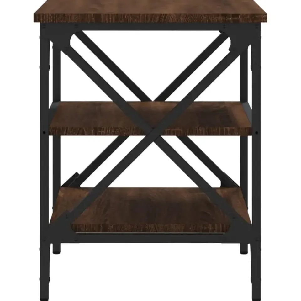 vidaXL Bijzettafels - Industrieel - Bruin eiken - Hout - 40x42x50 cm - Set van 2 New
