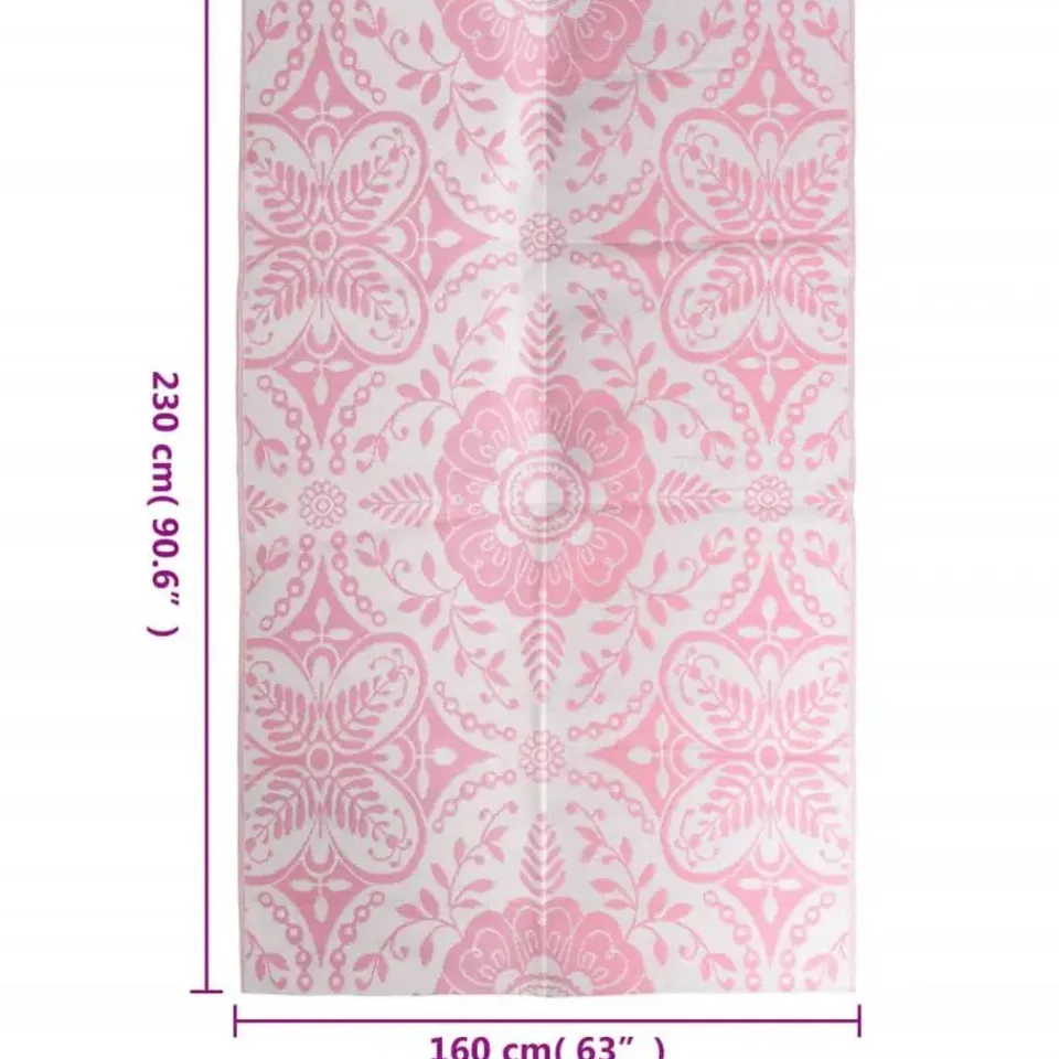 vidaXL Buitenkleed ARAKIL 160x230 cm PP roze