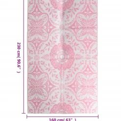 vidaXL Buitenkleed ARAKIL 160x230 cm PP roze