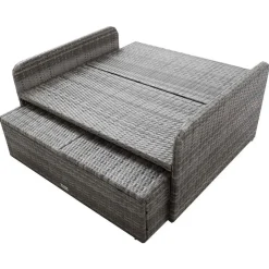 vidaXL 2-delige Loungeset met kussens poly rattan grijs Clearance
