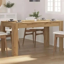 vidaXL Eettafel - Artisanaal eiken - Bewerkt hout - 140x74.5x76 cm Online