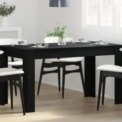 vidaXL Eettafel - Rechthoekige tafel - Zwart eiken - Hout - 140x74.5x76 cm Hot