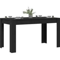 vidaXL Eettafel - Rechthoekige tafel - Zwart eiken - Hout - 140x74.5x76 cm Hot