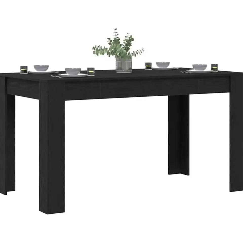 vidaXL Eettafel - Rechthoekige tafel - Zwart eiken - Hout - 140x74.5x76 cm Hot