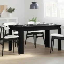 vidaXL Eettafel - Rechthoekige tafel - Zwart eiken - Hout - 140x74.5x76 cm Hot