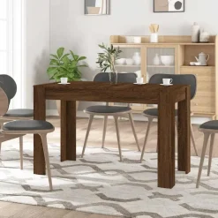 vidaXL Eettafel - Rechthoekige tafel - Bruin eiken - Bewerkt hout - 120x60x76 cm Outlet