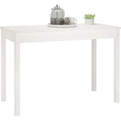 vidaXL Eettafel - Rechthoekige tafel - Wit - Massief grenenhout - 110x55 cm Clearance