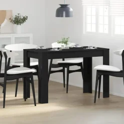 vidaXL Eettafel - Rechthoekige tafel - Zwart eiken - Bewerkt hout - 120x60x76 cm Outlet