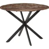 vidaXL Eettafel - Ronde tafel - Massief gerecycled hout en staal - Ø110 cm Sale