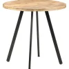 vidaXL Eettafel - Ronde tafel - Ruw mangohout en ijzer - Ø80 cm Best