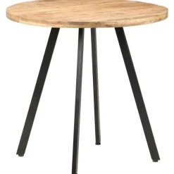 vidaXL Eettafel - Ronde tafel - Ruw mangohout en ijzer - Ø80 cm Best