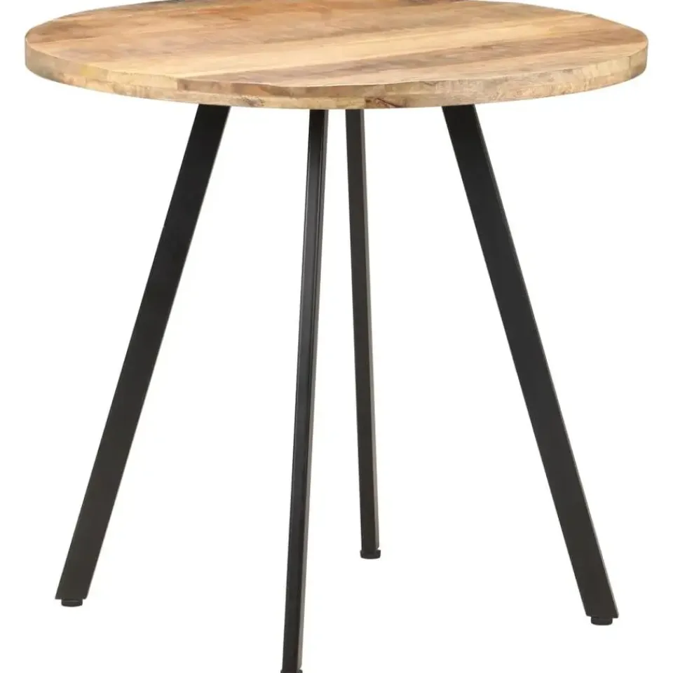 vidaXL Eettafel - Ronde tafel - Ruw mangohout en ijzer - Ø80 cm Best