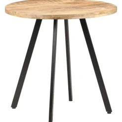 vidaXL Eettafel - Ronde tafel - Ruw mangohout en ijzer - Ø80 cm Best