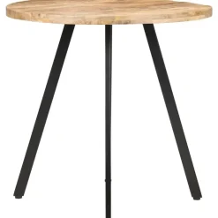 vidaXL Eettafel - Ronde tafel - Ruw mangohout en ijzer - Ø80 cm Best