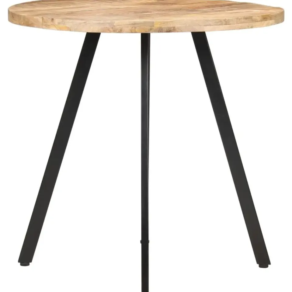vidaXL Eettafel - Ronde tafel - Ruw mangohout en ijzer - Ø80 cm Best
