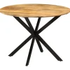 vidaXL Eettafel - Ronde tafel - Massief mangohout en staal - Ø110 cm Online