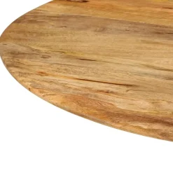 vidaXL Eettafel - Ronde tafel - Massief mangohout en staal - Ø110 cm Online