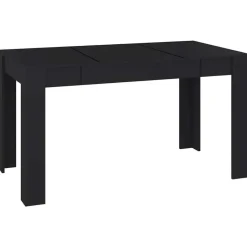 vidaXL Eettafel - Zwart - Bewerkt hout - 140x74.5x76 cm