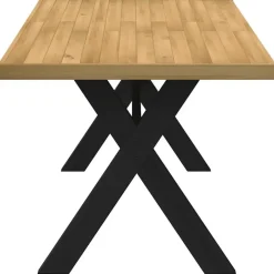 vidaXL Eettafel NOAIN met X-poten - Naturel - Massief grenenhout - 160x90 cm Best