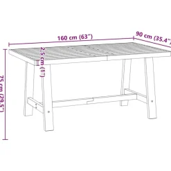 vidaXL Eettafel NOAIN met A-poten - Naturel - Massief grenenhout - 160x90 cm New