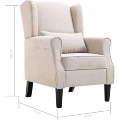 vidaXL Fauteuil stof beige Hot